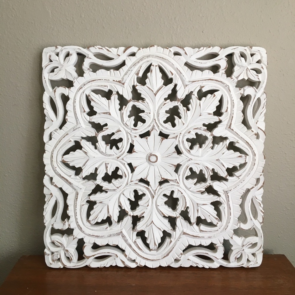 Boho Farmhouse White Wood Wall Decor
